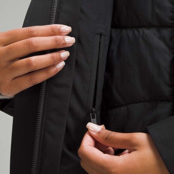Lululemon 3 In 1 Insulated Rain Coat Jacket Parka Size 10 Black $498 Retail - Picture 6 of 14